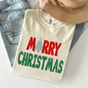 XXL Ivory Cream Merry Christmas Tree Vintage Retro Winter Santa Xmas Scene For Cozy Holidays Comfort Colors Tee