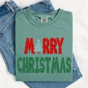 XXXL Light Green Merry Christmas Tree Vintage Retro Winter Santa Xmas Scene For Cozy Holidays Comfort Colors Tee
