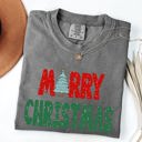 Large Pepper Dark Gray Merry Christmas Tree Vintage Retro Winter Santa Xmas Scene For Cozy Holidays Comfort Colors Tee