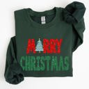 XXL Forest Green Merry Christmas Tree Vintage Retro Winter Santa Xmas Cozy Festive Holiday Cheer Family Gathering Night Sky Sweatshirt