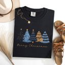 XXXL Black Merry Christmas Trees Winter Scene Gold Snow Santa Xmas Holiday Edition Comfort Colors Tee