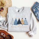  Merry Christmas Trees Winter Gold Foil Snow Santa Xmas Festive Holiday Decor Artwork Sweatshirt