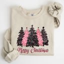 XL Sand Merry Christmas Trees Winter Snow Santa Xmas Festive Holiday Family Cozy Scene Sweatshirt