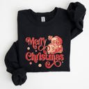 XXL Black Merry Christmas Classic Retro Santa Holiday Season Graphic Vintage Style Sweatshirt