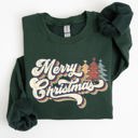  Merry Christmas Colorful Retro Santa Claus Graphic Holiday Season Celebration Edition Sweatshirt