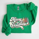 XXL Irish Bright Green Merry Christmas Colorful Retro Santa Claus Graphic Holiday Season Celebration Edition Sweatshirt
