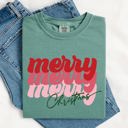 XL Light Green Merry Christmas Retro Classic Red Santa Winter Xmas Holiday Seasonal Comfort Colors Tee