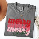 Medium Pepper Dark Gray Merry Christmas Retro Classic Red Santa Winter Xmas Holiday Seasonal Comfort Colors Tee