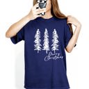  Merry Christmas Sketched Pine Trees Minimalist Winter Snow Scene Comfort Colors Tee