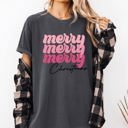  Merry Merry Merry Christmas Retro Santa Winter Xmas Holiday Edition Comfort Colors Tee
