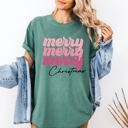 XXXL Light Green Merry Merry Merry Christmas Retro Santa Winter Xmas Holiday Edition Comfort Colors Tee