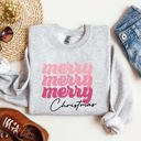 XXL Ash Light Gray Merry Merry Merry Christmas Retro Santa Winter Xmas Nostalgic Holiday Cheer Vintage Style Festive Graphic Sweatshirt