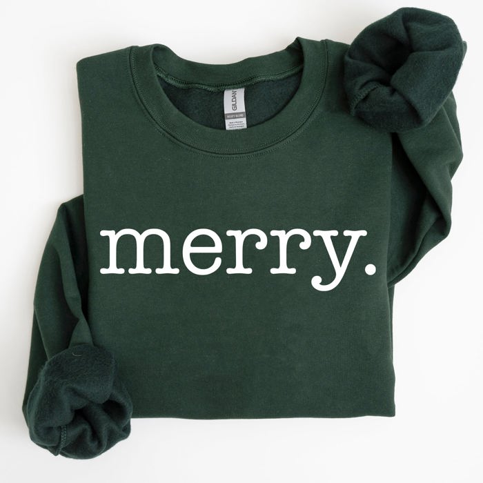Merry Classic Minimalist Christmas Winter Snow Santa Xmas Seasonal Edition Sweatshirt