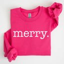 Small Heliconia Bright Pink Merry Classic Minimalist Christmas Winter Snow Santa Xmas Seasonal Edition Sweatshirt