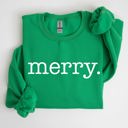 Large Irish Bright Green Merry Classic Minimalist Christmas Winter Snow Santa Xmas Seasonal Edition Sweatshirt