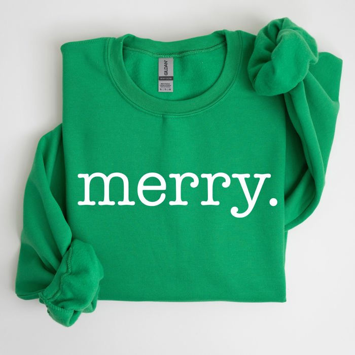 Merry Classic Minimalist Christmas Winter Snow Santa Xmas Seasonal Edition Sweatshirt
