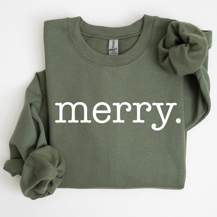 Merry Classic Minimalist Christmas Winter Snow Santa Xmas Seasonal Edition Sweatshirt