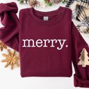 XL Maroon Merry Classic Minimalist Christmas Winter Snow Santa Xmas Seasonal Edition Sweatshirt