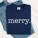 XXL Navy Merry, Classic Minimalist, Christmas, Winter, Snow, Santa, Xmas Comfort Colors Tee
