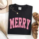 XXXL Black Merry Varsity Collegiate Christmas Santa Winter Xmas Vintage Style Heritage Collection Comfort Colors Tee