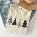  Minimalist Christmas Trees Winter Snow Santa Holiday Scene Nordic Winter Nights Cozy Atmosphere Comfort Colors Tee
