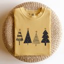 Medium Mustard Minimalist Christmas Trees Winter Snow Santa Holiday Scene Nordic Winter Nights Cozy Atmosphere Comfort Colors Tee