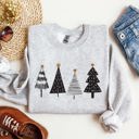 Medium Ash Light Gray Minimalist Christmas Trees, Winter, Snow, Santa Scene Illustration For The Holidays Sweatshirt