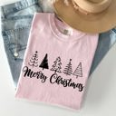 XXL Blossom Light Pink Minimalist Merry Christmas Trees Classic Retro Winter Santa Xmas Comfort Colors Tee