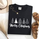 XXXL Black Minimalist Merry Christmas Trees Classic Retro Winter Santa Xmas Comfort Colors Tee