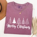 XL Berry Red Minimalist Merry Christmas Trees Classic Retro Winter Santa Xmas Comfort Colors Tee