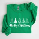 Medium Irish Bright Green Minimalist Merry Christmas Trees Classic Retro Winter Santa Xmas Cozy Holiday Sweatshirt