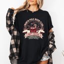 Small Black North Pole Book Club Reading Christmas Santa Reindeer Winter Xmas Comfort Colors Tee