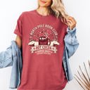 Large Crimson Red North Pole Book Club Reading Christmas Santa Reindeer Winter Xmas Comfort Colors Tee