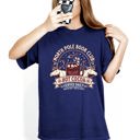 XXL Navy North Pole Book Club Reading Christmas Santa Reindeer Winter Xmas Comfort Colors Tee