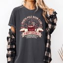 XL Pepper Dark Gray North Pole Book Club Reading Christmas Santa Reindeer Winter Xmas Comfort Colors Tee