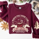  North Pole Book Club Reading Christmas Santa Reindeer Winter Xmas Holiday Sweatshirt