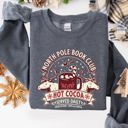 Large Dark Gray Heather North Pole Book Club Reading Christmas Santa Reindeer Winter Xmas Holiday Sweatshirt