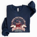 XXL Navy North Pole Book Club Reading Christmas Santa Reindeer Winter Xmas Holiday Sweatshirt