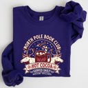 Medium Purple North Pole Book Club Reading Christmas Santa Reindeer Winter Xmas Holiday Sweatshirt