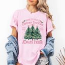 XXXL Blossom Light Pink North Pole Christmas Tree Farm Winter Santa Snow Xmas Holiday Edition Comfort Colors Tee