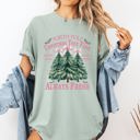 Large Bay Light Sage North Pole Christmas Tree Farm Winter Santa Snow Xmas Holiday Edition Comfort Colors Tee