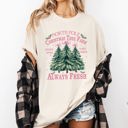 Large Ivory Cream North Pole Christmas Tree Farm Winter Santa Snow Xmas Holiday Edition Comfort Colors Tee