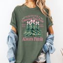 Large Moss Dark Green North Pole Christmas Tree Farm Winter Santa Snow Xmas Holiday Edition Comfort Colors Tee