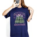 Large Navy North Pole Christmas Tree Farm Winter Santa Snow Xmas Holiday Edition Comfort Colors Tee