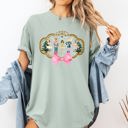 Medium Bay Light Sage Nutcracker Christmas Ballet Sugar Plum Fairy Noel Santa Winter Ballerina Xmas Bow Comfort Colors Tee