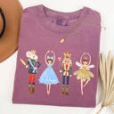 Medium Berry Red Nutcracker Christmas Sugar Plum Fairy Noel Santa Winter Ballerina Xmas Ballet Comfort Colors Tee