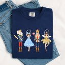 XL Navy Nutcracker Christmas Sugar Plum Fairy Noel Santa Winter Ballerina Xmas Ballet Comfort Colors Tee