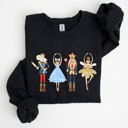 XXXL Black Nutcracker Christmas Sugar Plum Fairy Noel Santa Winter Ballerina Xmas Ballet Sweatshirt