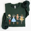 XXXL Forest Green Nutcracker Christmas Sugar Plum Fairy Noel Santa Winter Ballerina Xmas Ballet Sweatshirt