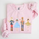Medium Light Pink Nutcracker Christmas Sugar Plum Fairy Noel Santa Winter Ballerina Xmas Ballet Sweatshirt